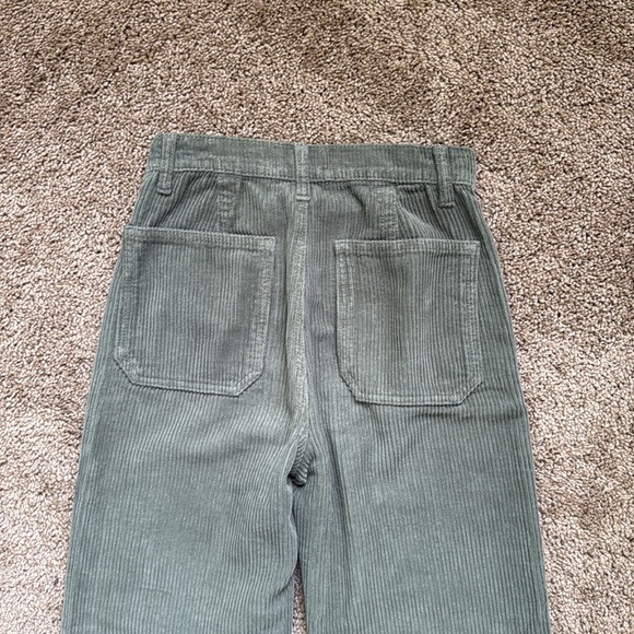 Reformation Peyton High Rise Bootcut Corduroy Pants Patch Pocket Green - Picture 6 of 8
